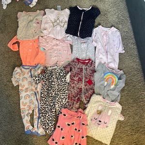 Huge bundle of 13 3-6 little girls pajama sets